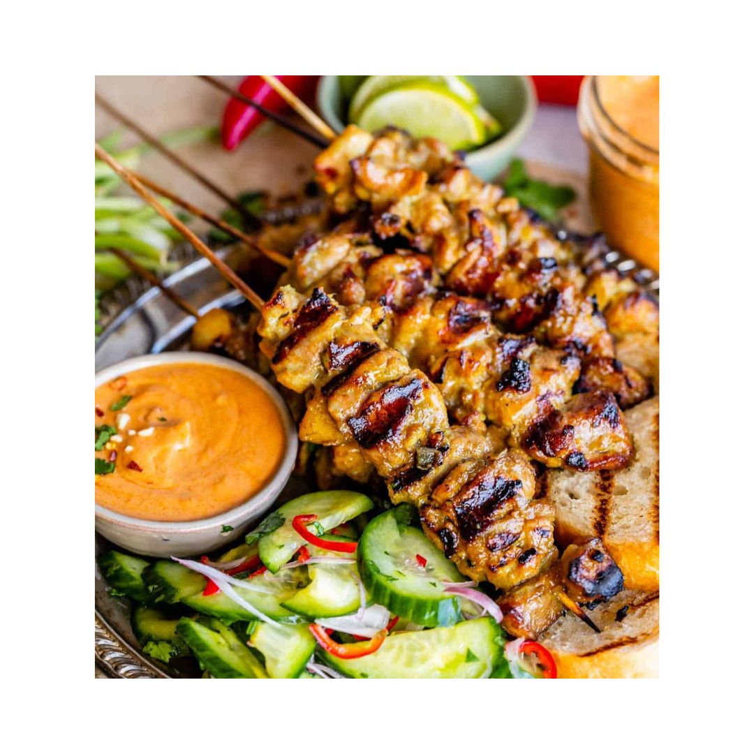 Thai Chicken Satay served with Peanut Sauce